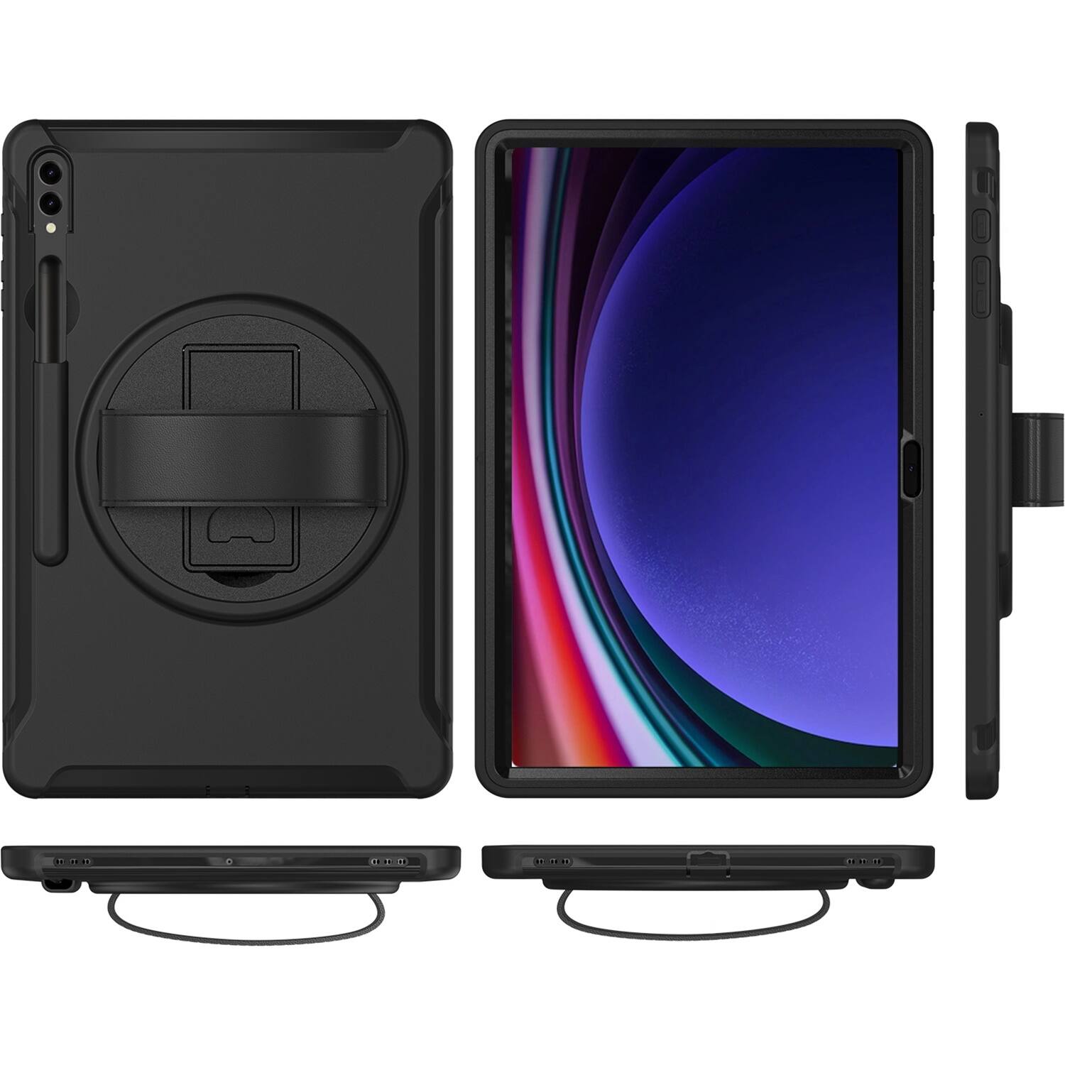 Alt View 11. SaharaCase - Protection Hand Strap Series Case for Samsung Galaxy Tab S10 Ultra, Tab S9 Ultra, and Tab S8 Ultra - Black.