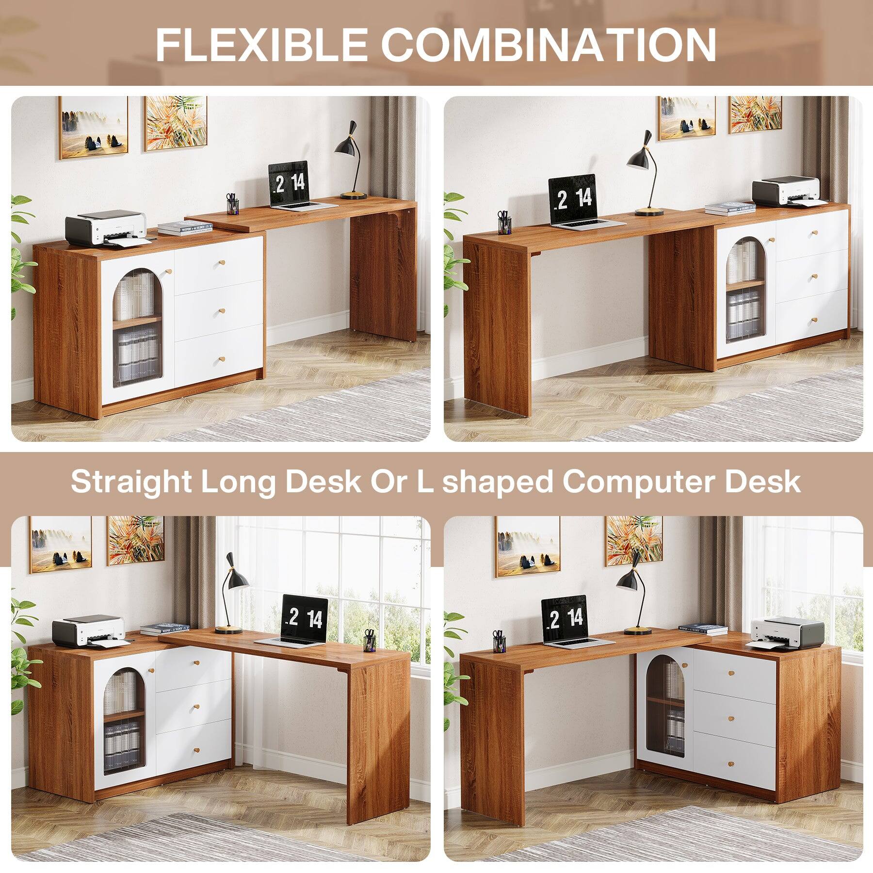 FLEXIBLE COMBINATION

Straight Long Desk Or L shaped Computer Desk