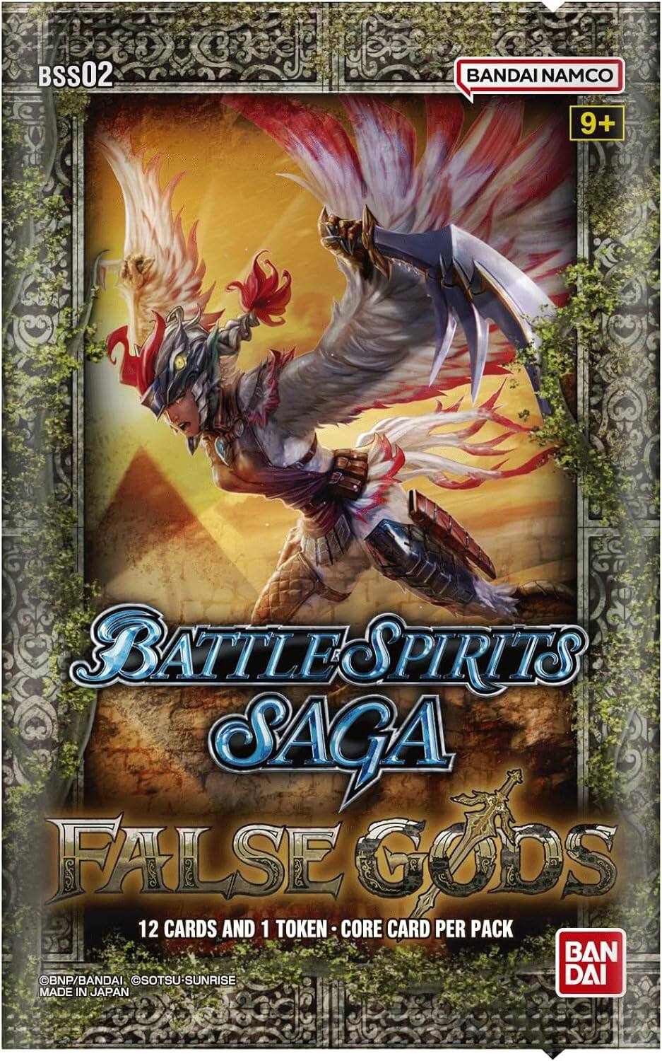 BSS02 BANDAI NAMCO 9+ BATTLESPIRITS SAGA FALSE GODS 8 12 CARDS AND 1 TOKEN - CORE CARD PER PACK BAN BNP/BANDAI SOTSU-SUNRISE MADE IN JAPAN