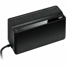 Front. APC - Back-UPS, 425VA/255W, Tower/Wall Mount, 6 Outlets, LED Indicator - Black.