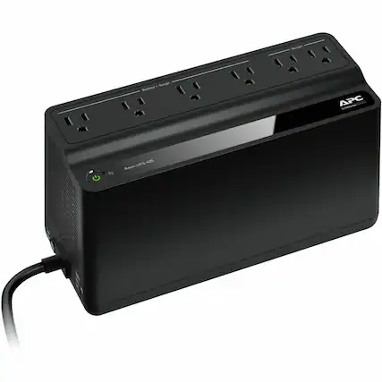 Front. APC - UPS Battery Backup, 425VA/255W, Tower/Wall Mount, 6 Outlets, LED Indicator - Black.