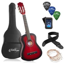Ashthorpe - Beginner Acoustic Guitar Package - Starter Kit - Red