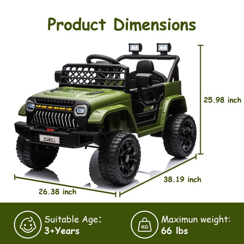 Product Dimensions  
25.98 inch  
26.38 inch  
38.19 inch  

Suitable Age: 3+Years  

Maximum weight: 66 lbs