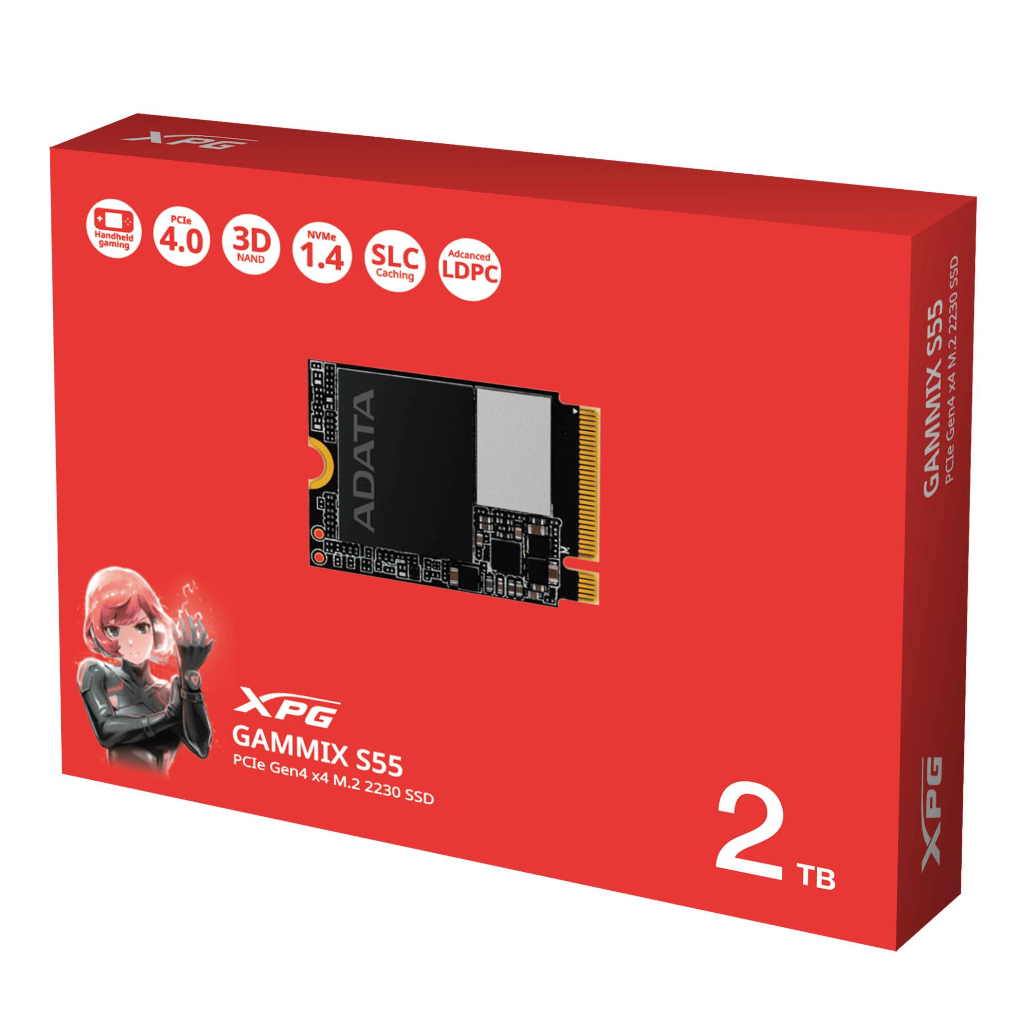 PCle 4.0 3D NVMe gaming NAND 1.4 SLC Advanced Caching LDPC 0178780999 ADATA OSS S55 2230 -2 M X4 GAMMIX Gen4 PCle XPG GAMMIX PCle S55 Gen4 x4 M.2 2230 SSD 2 TB XPG