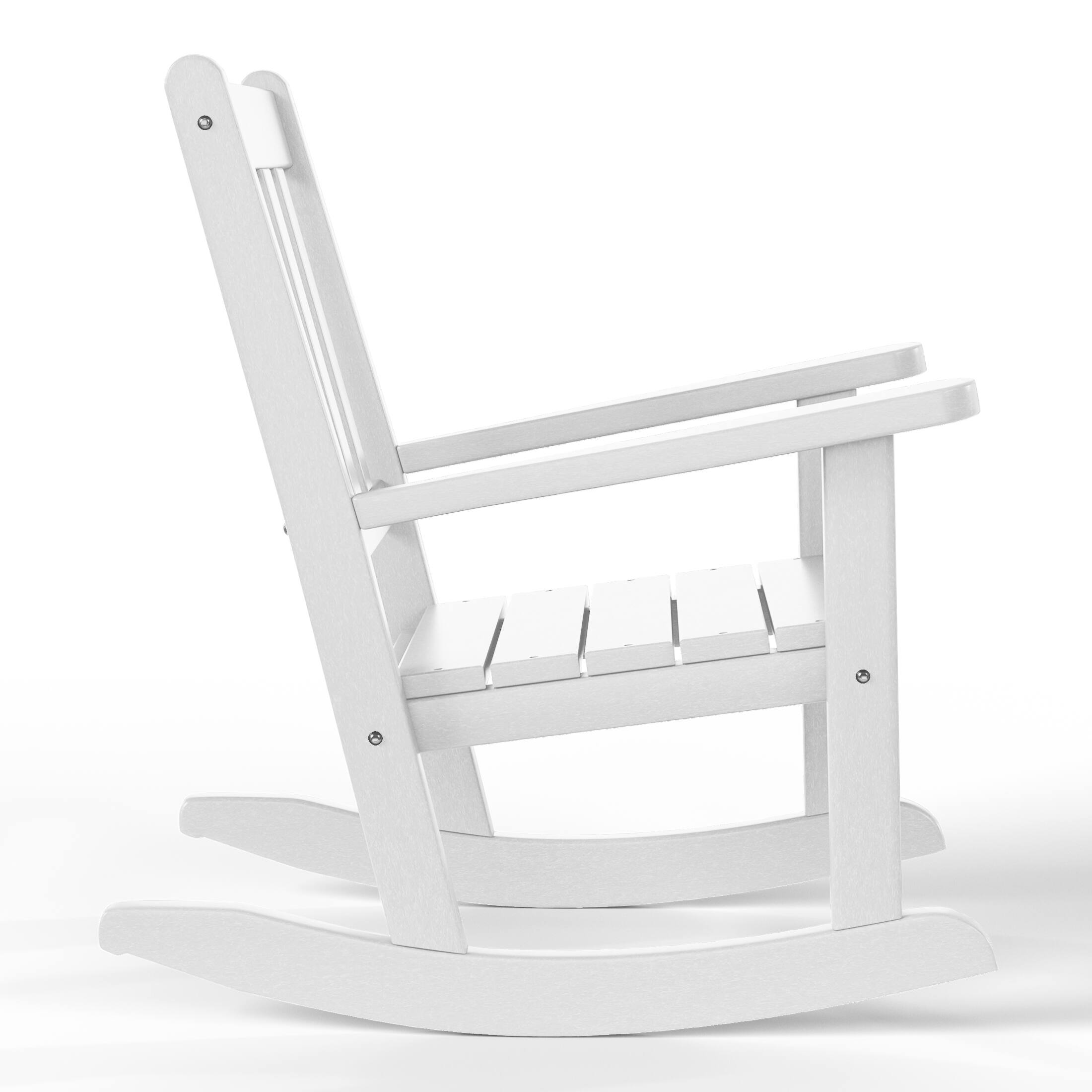 Back. WestinTrends - WestinTrends Malibu 3-Piece Kids Outdoor Rocking Chairs Set With Kids Square Side Table - White.