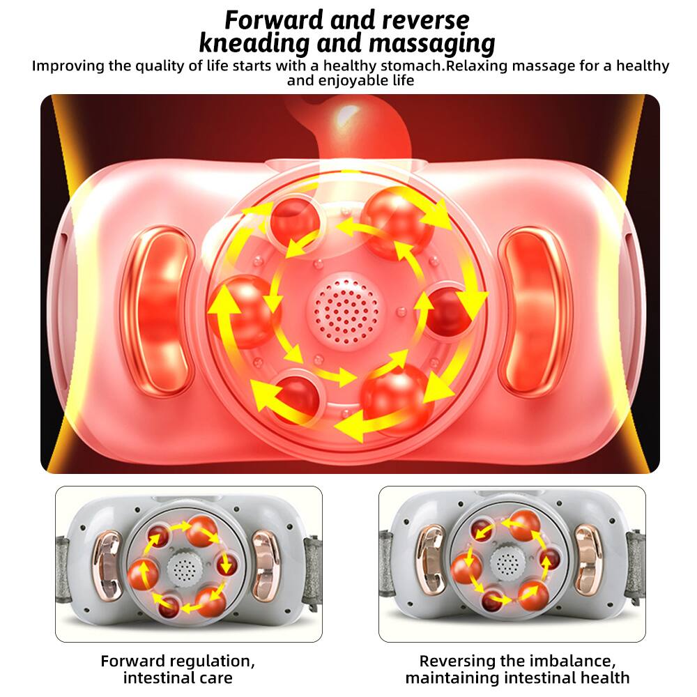 Forward and reverse kneading and massaging  
Improving the quality of life starts with a healthy stomach. Relaxing massage for a healthy and enjoyable life.

Forward regulation, intestinal care  
Reversing the imbalance, maintaining intestinal health