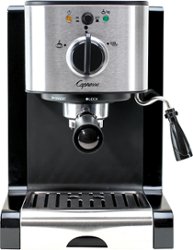 Capresso - EC100 Espresso Machine with 15 bars of pressure, Milk Frother and Thermoblock heating system - Black/stainless steel - Front_Zoom