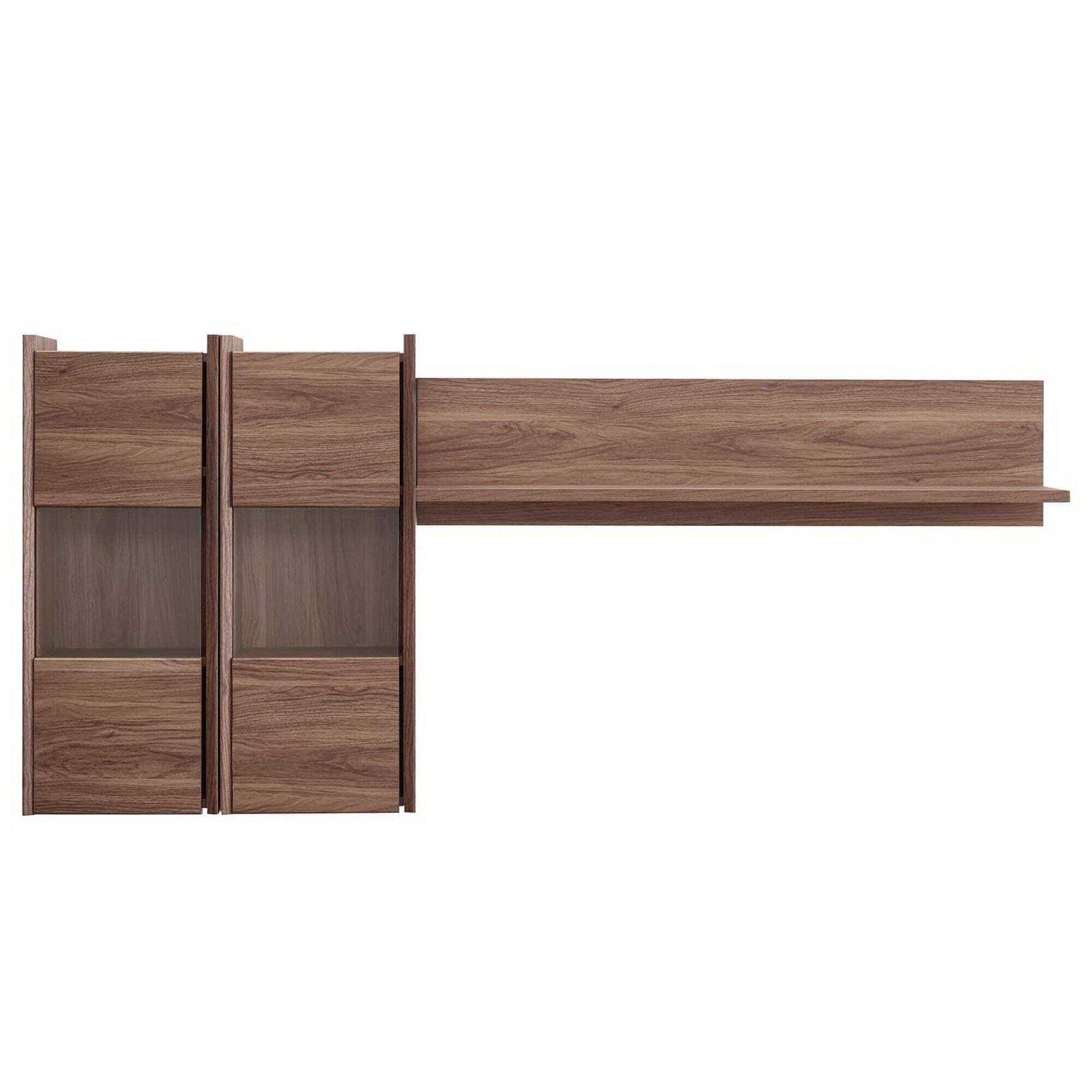 Left. Modway - Visionary Wall Mounted Shelves by Modway - Walnut.