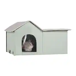 VEVOR - Heated Cat House, Outdoor Kitty Shelter with Adjustable Temperature and Timer, 600D Oxford Cloth Foldable Cat Shelter
