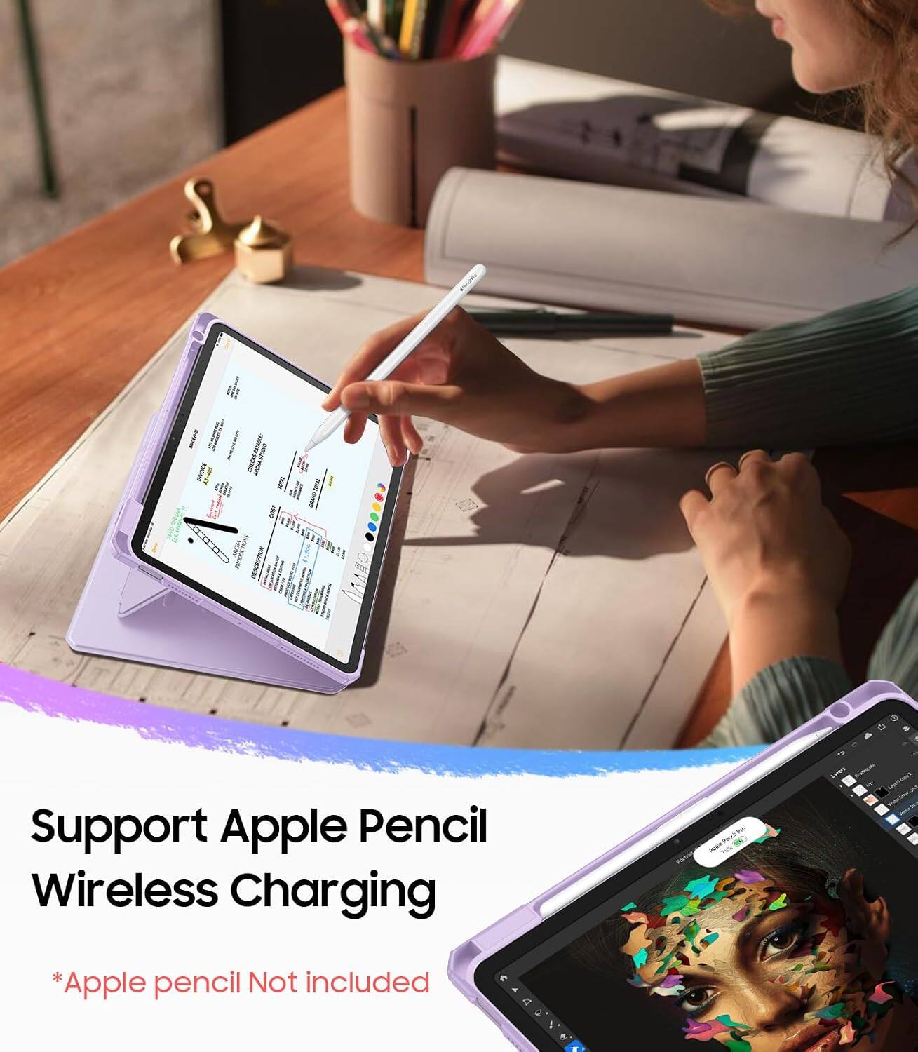 ANYDIS  
TOTAL COST

Support Apple Pencil Wireless Charging  
Apple  
*Apple pencil Not included