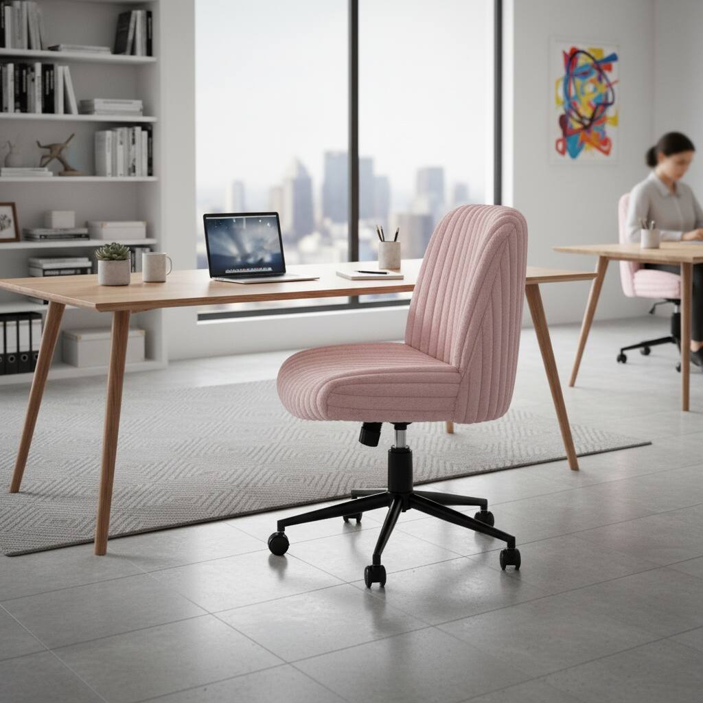 Alt View 7. Forest'nSky - Sport Pink Criss Cross Gaming Chair, Ergonomic High-Back Racing Style PC Seat - Pink.