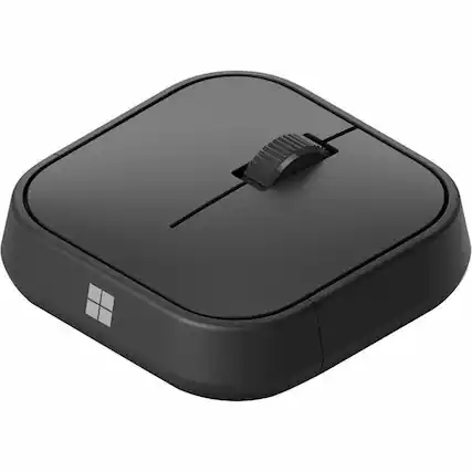 Front. Microsoft - Microsoft Adaptive Mouse For Business - Wireless - Bluetooth - Rechargeable - Black - USB 2.0 Type C - Symmetrical - Black.