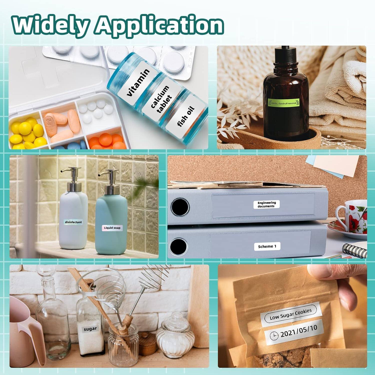 Widely Application

- Vitamin calcium tablet
- Fish oil
- Disinfectant
- Liquid soap
- Engineering documents
- Scheme 1
- Sugar
- Low Sugar Cookies
- 2021/05/10