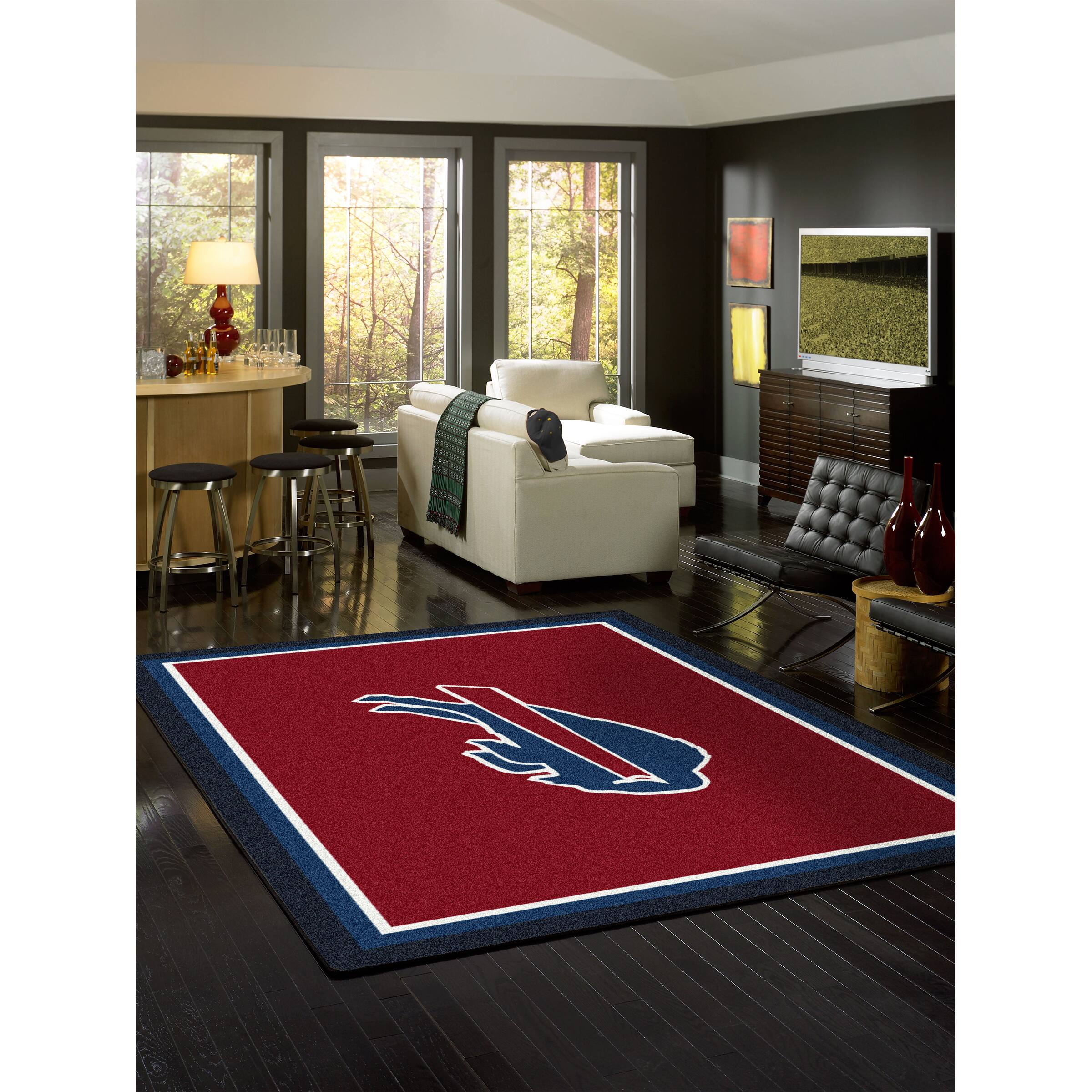Alt View 1. Imperial - Buffalo Bills 7'8'' x 10'9'' Spirit Rug - Black.