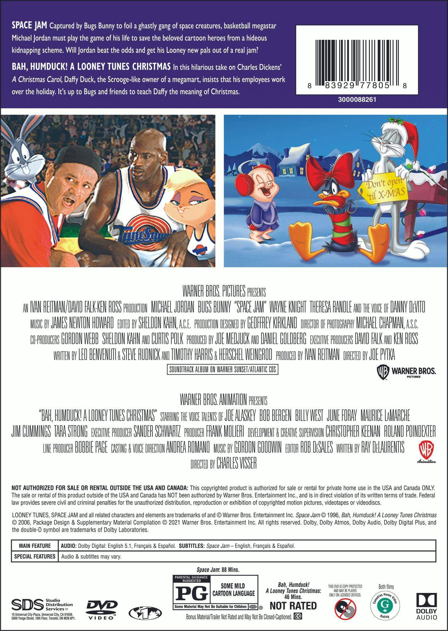 Back. Space Jam (Original) Holiday Double-Feature (DVD) [DVD].