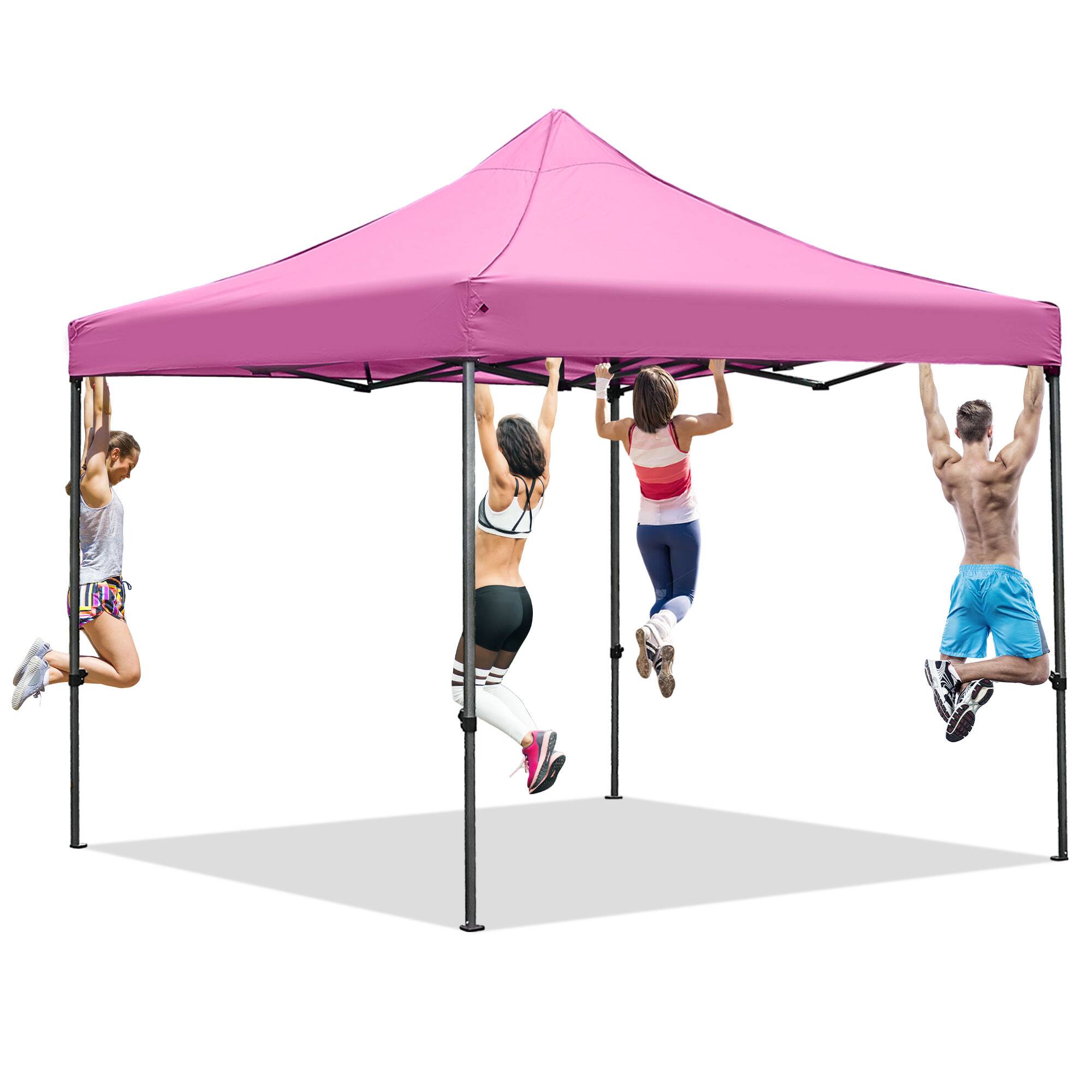 Front. Ainfox - Ainfox 10' x 10'Heavy Duty Pop up Canopy Tent,Folding Instant Outdoor Gazebo,Sun Shade Tent for Patio/Outdoor Parties - Pink.