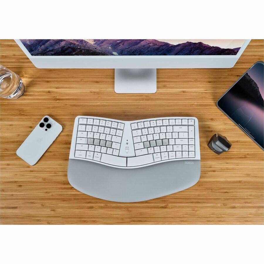 Alt View 2. KINESIS - Kinesis mWave Mechanical Keyboard for Mac - Quiet Linear Switch - Wired/Wireless Connectivity - Bluetooth - Compact - 30 - White.