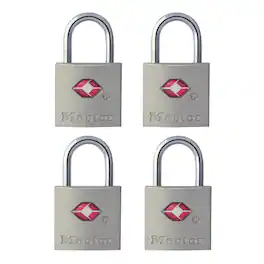 Master Lock - 7/8 in H X 7/16 in W X 7/8 in L Steel Key Luggage Lock - Black|Chrome