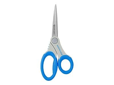 Westcott - Soft Handle Straight 8" Stainless Steel Standard Scissors, Sharp Tip, (14643) - Blue