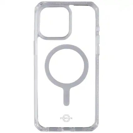 Front. Itskins - Hybrid_R Clear Series Case for MagSafe for iPhone 15 Pro Max - Clear.