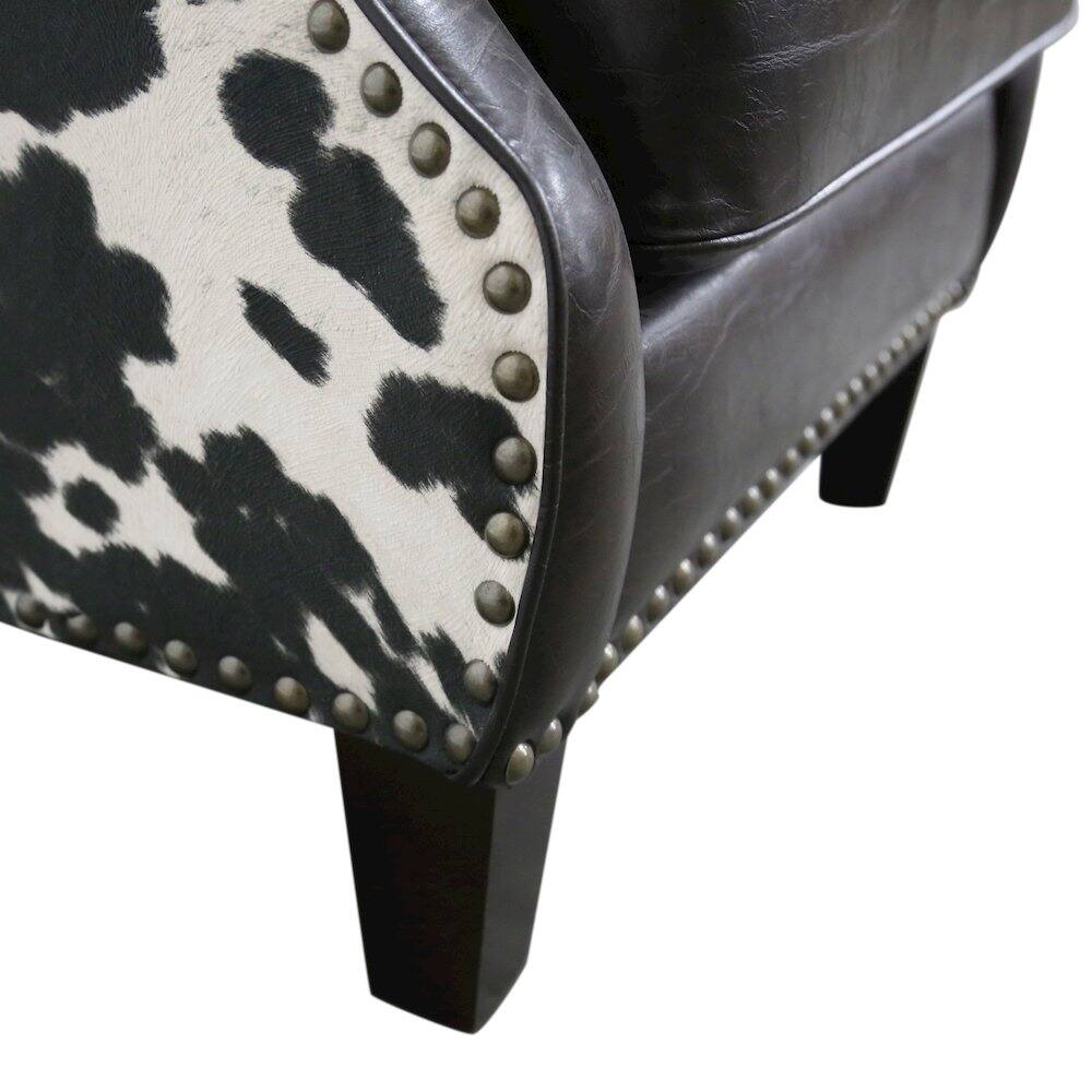 Alt View 2. Porter Designs - Wrangler Leather-look & Cow Pattern Accent Chair - Brown.