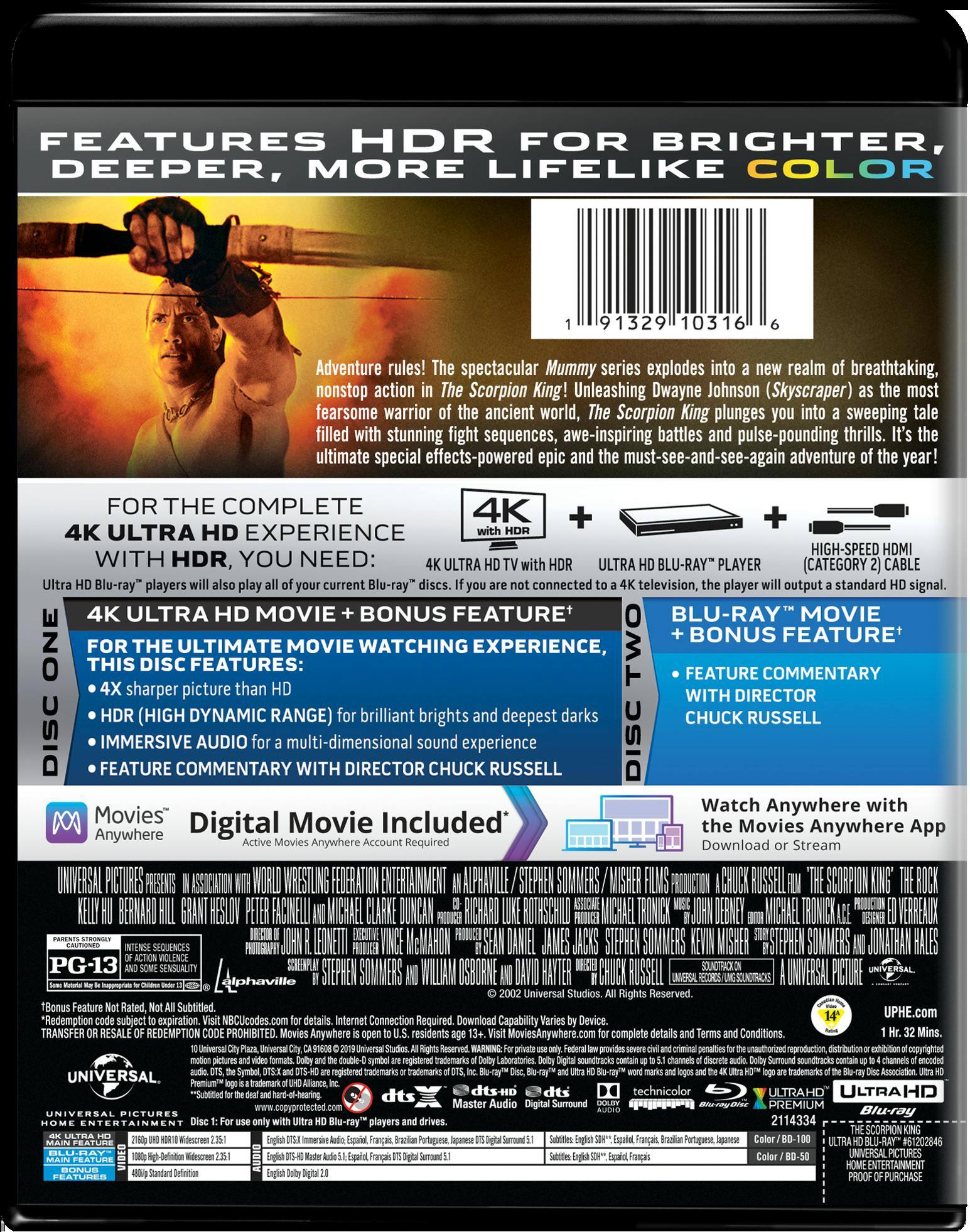 Angle. The Scorpion King   - 4K Blu-Ray.