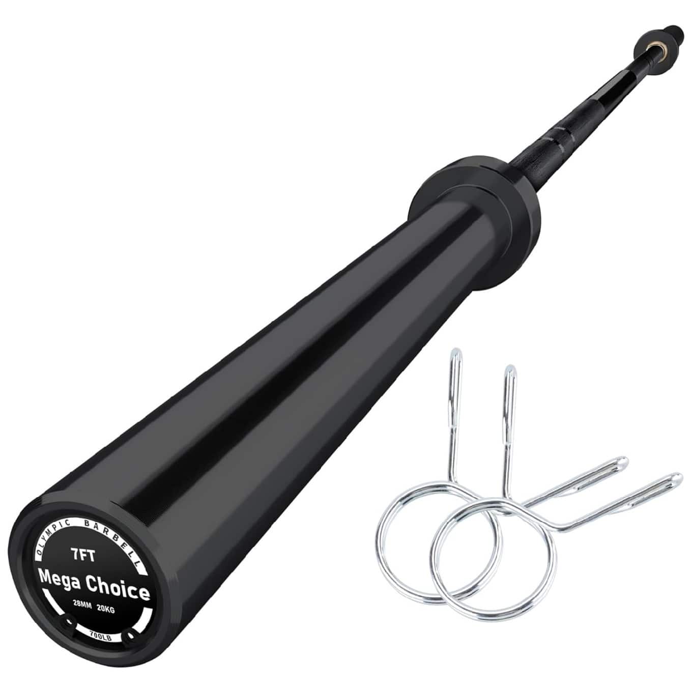 GARVEE - 7FT 45LB Powerlifting Barbell, Heavy-Duty 700LB Capacity, 2-Inch Weight Bar - Black
