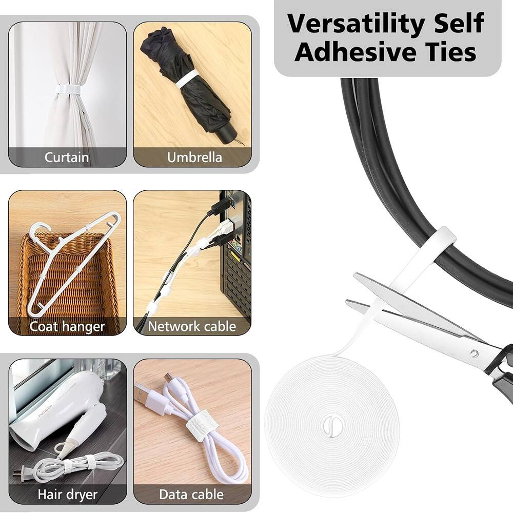 Versatility Self Adhesive Ties

- Curtain
- Umbrella
- Coat hanger
- Network cable
- Hair dryer
- Data cable
