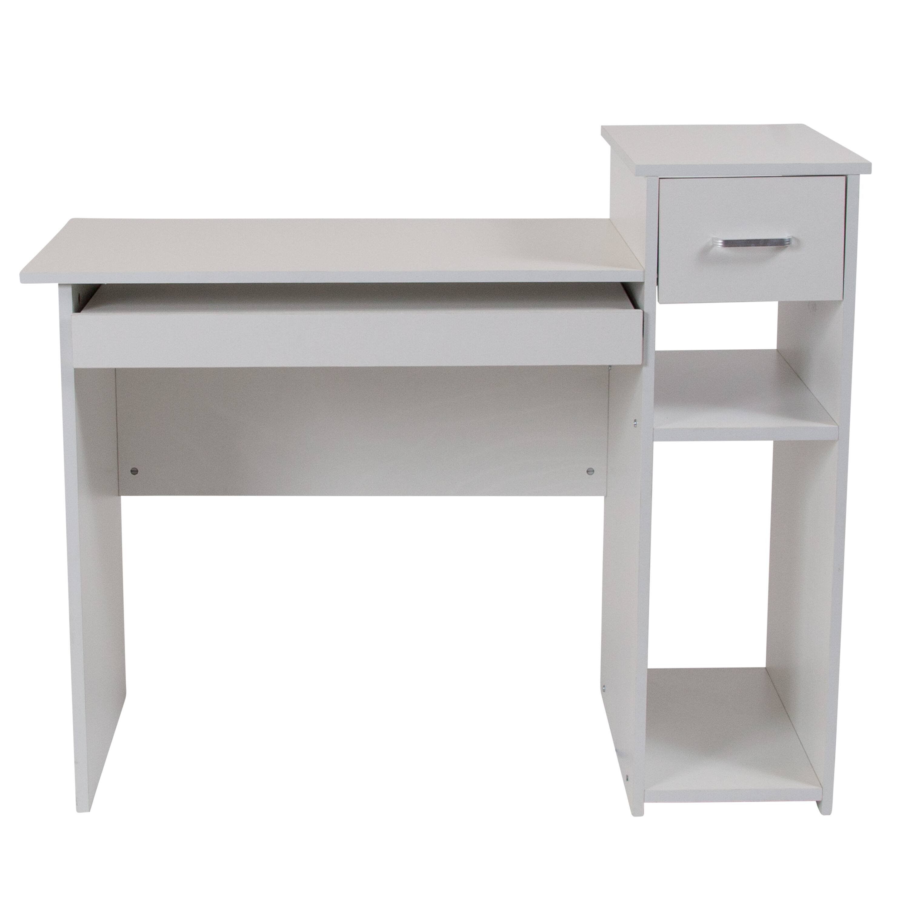 Alt View 8. Emma + Oliver - Desk with Shelves and Drawer - White.