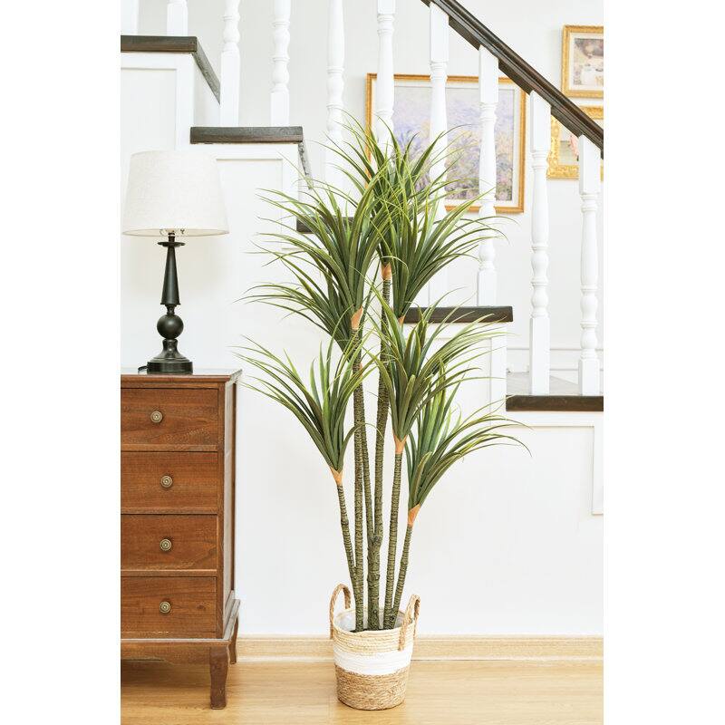 Left. Siljoy - 59'' Tall Faux Plant in Pot – Indoor Decor Essential - green.