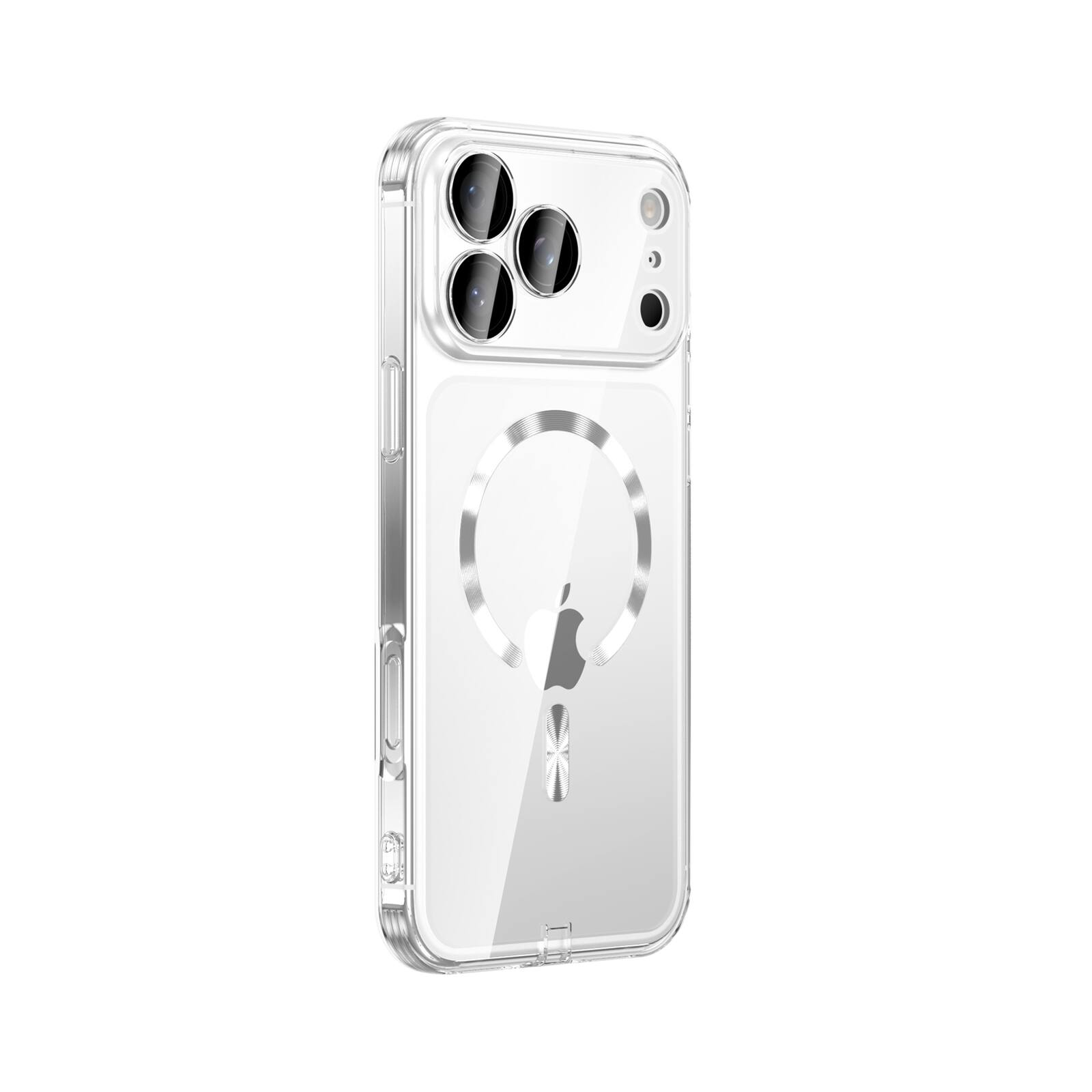 Left. UUCOVER - Magnetic Clear Case for iPhone 17 Pro Max Shockproof Plating TPU Compatible with MagSafe Camera Lens Protector Cover - Clear.