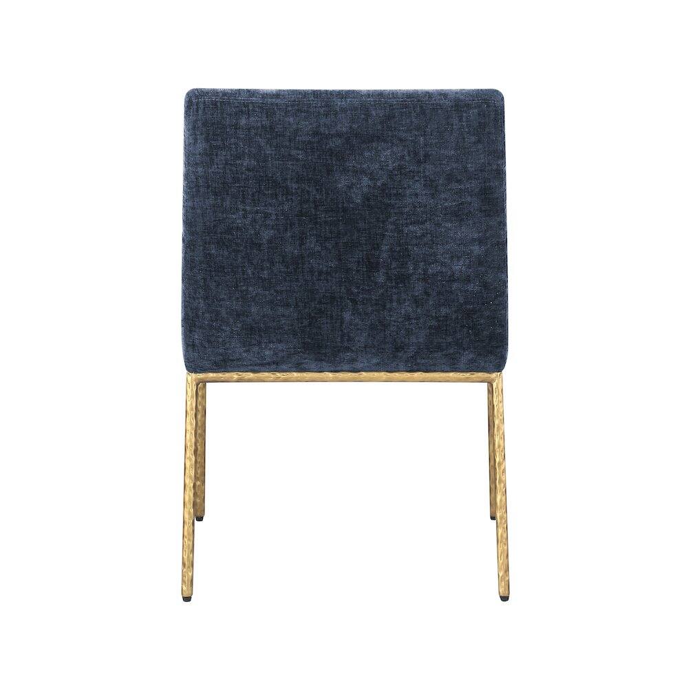 Alt View 4. Meridian Furniture - Reeves Navy Chenille Fabric Dining Chair, Set of 2 - Blue.
