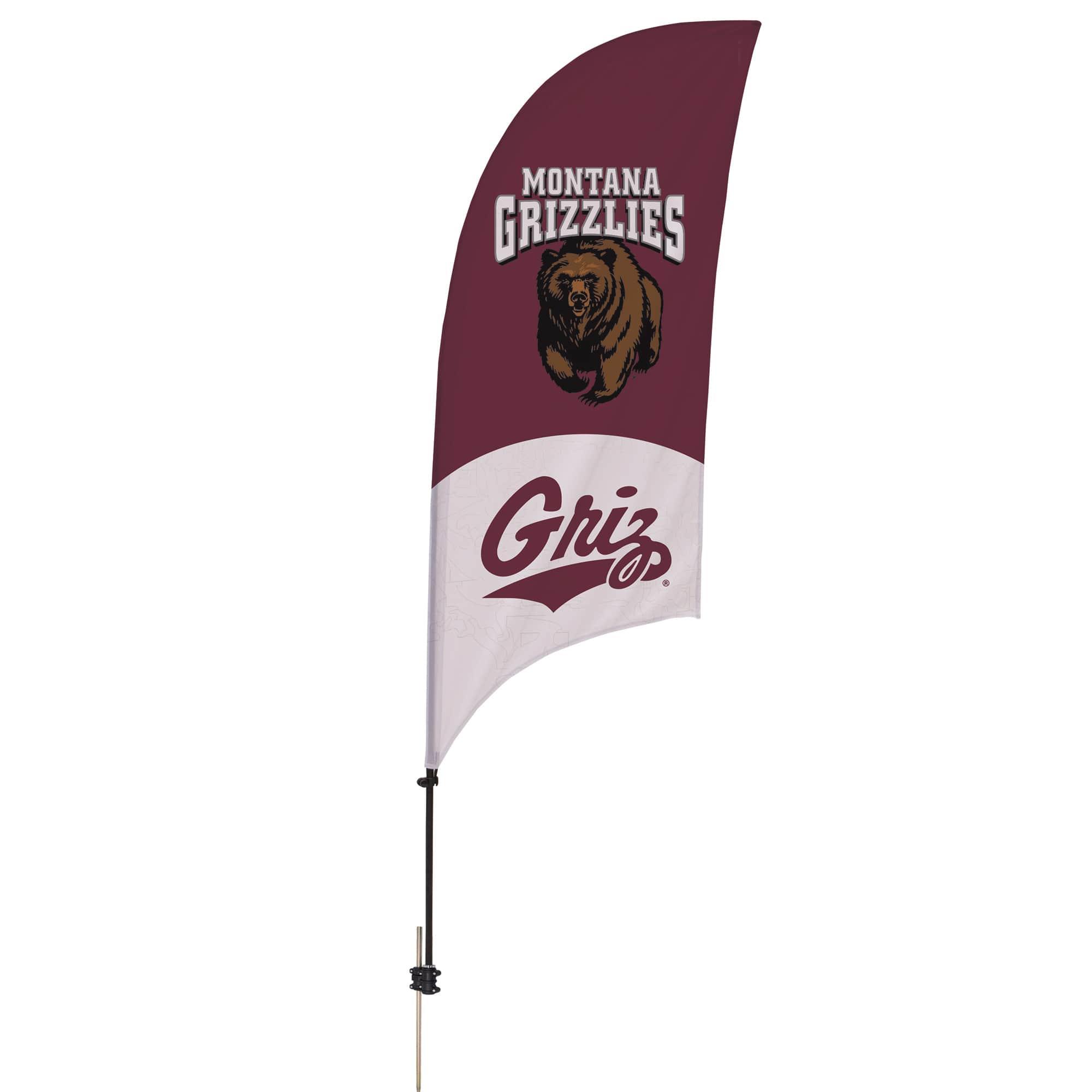 Victory Corps - Montana Grizzlies 7.5' Two-Tone Razor Feather Stake Flag - Multicolor