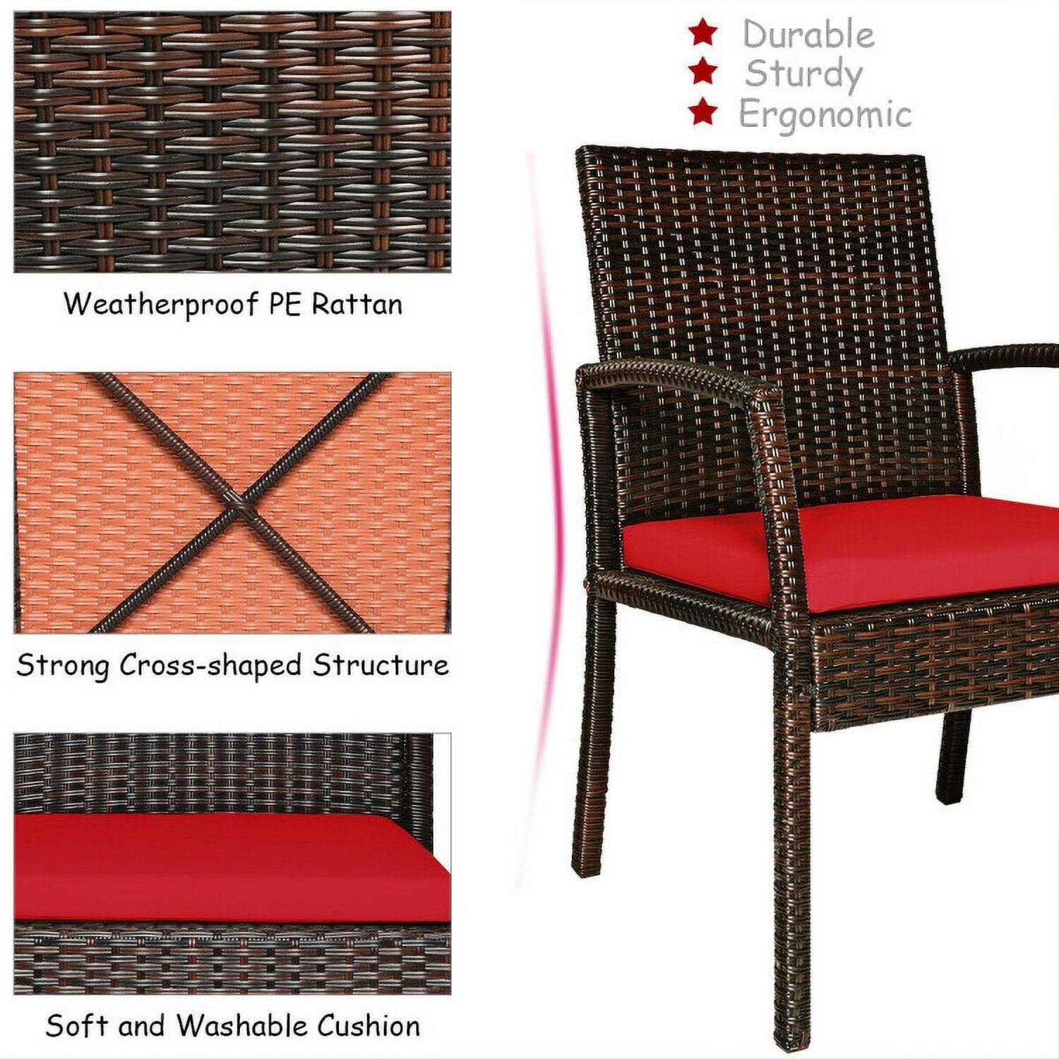 - Durable
- Sturdy
- Ergonomic

- Weatherproof PE Rattan

- Strong Cross-shaped Structure

- Soft and Washable Cushion