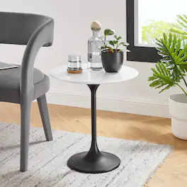 Modway - Lippa Round Wood Side Table - Black White