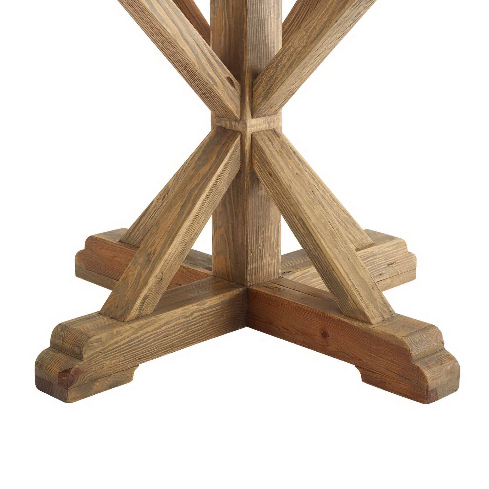 Left. Modway - Stitch 71" Round Pine Wood Dining Table - Brown.