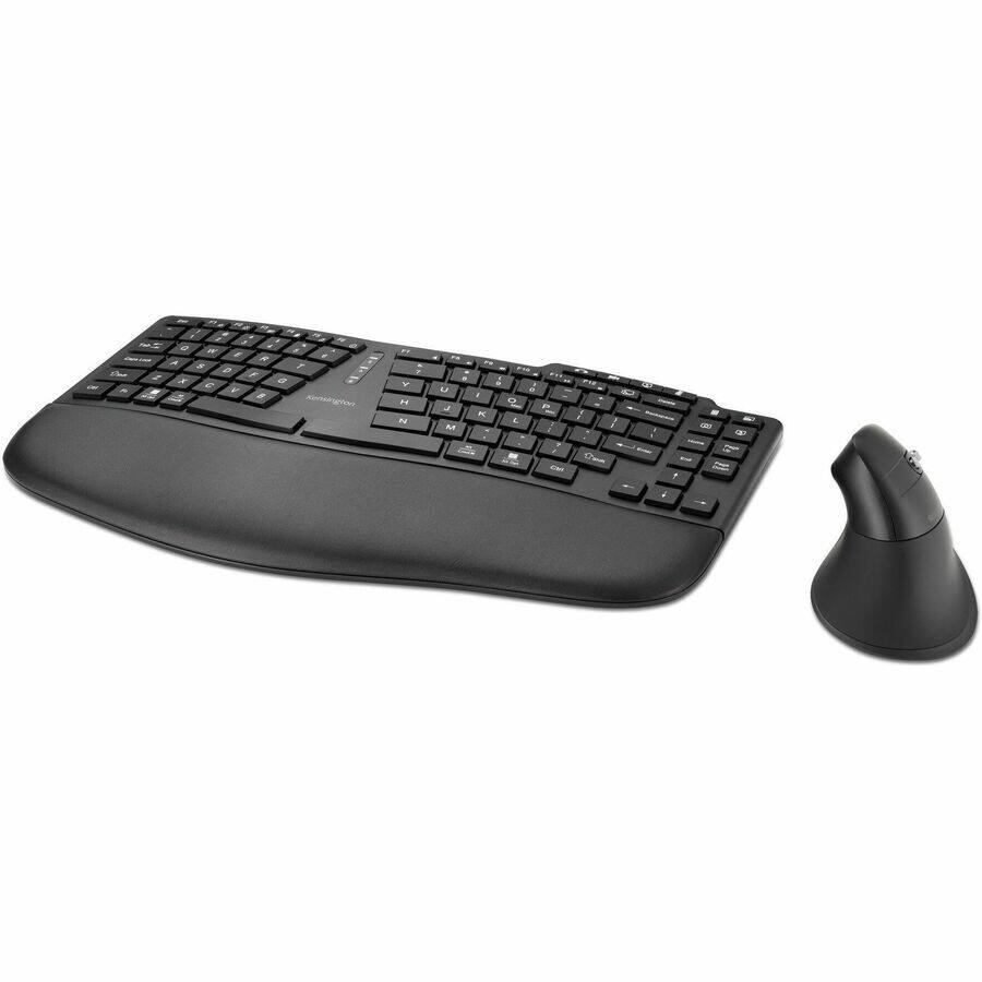 Alt View 1. Kensington - Kensington Pro Fit Ergo KM675 EQ Wireless Desktop Set - USB Type A Wireless Bluetooth/RF 2.40 GHz Keyboard - Black - USB - Unknown.