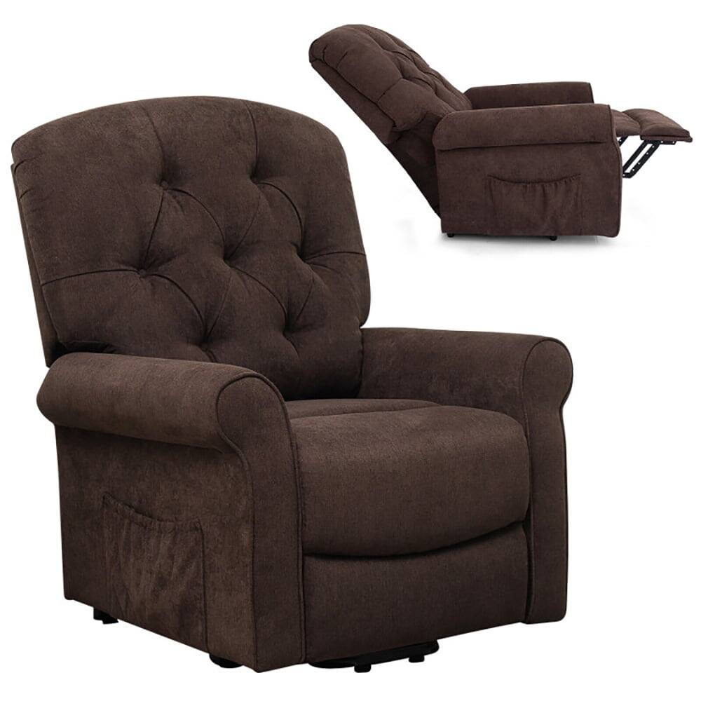 Alt View 1. Kadyn - Recliner Chair, Reclining Chair,Lounge Chair,Recliner Chair Sofa for Elderly with Side Pocket and Remote Control-Brown - Brown.
