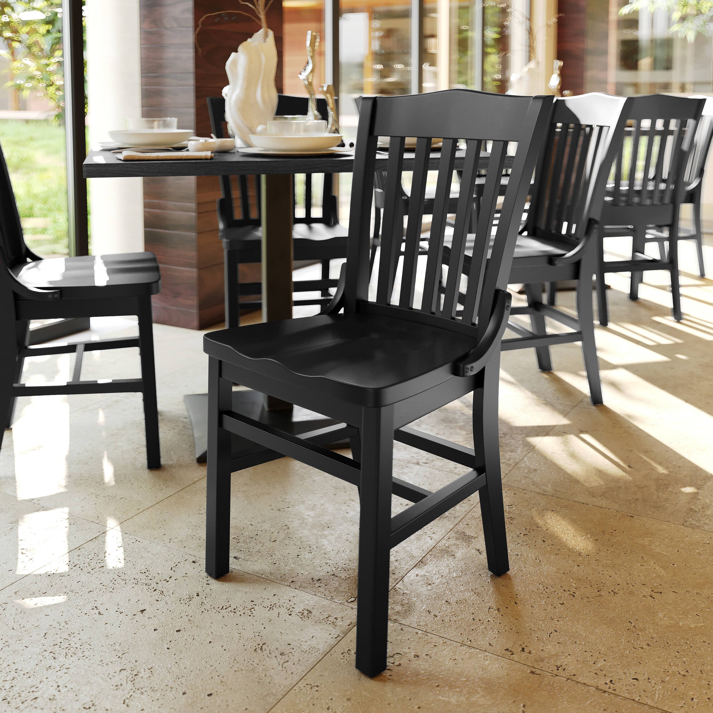 Alt View 1. Flash Furniture - HERCULES School House Back Black Wood Restaurant Chair - Black.