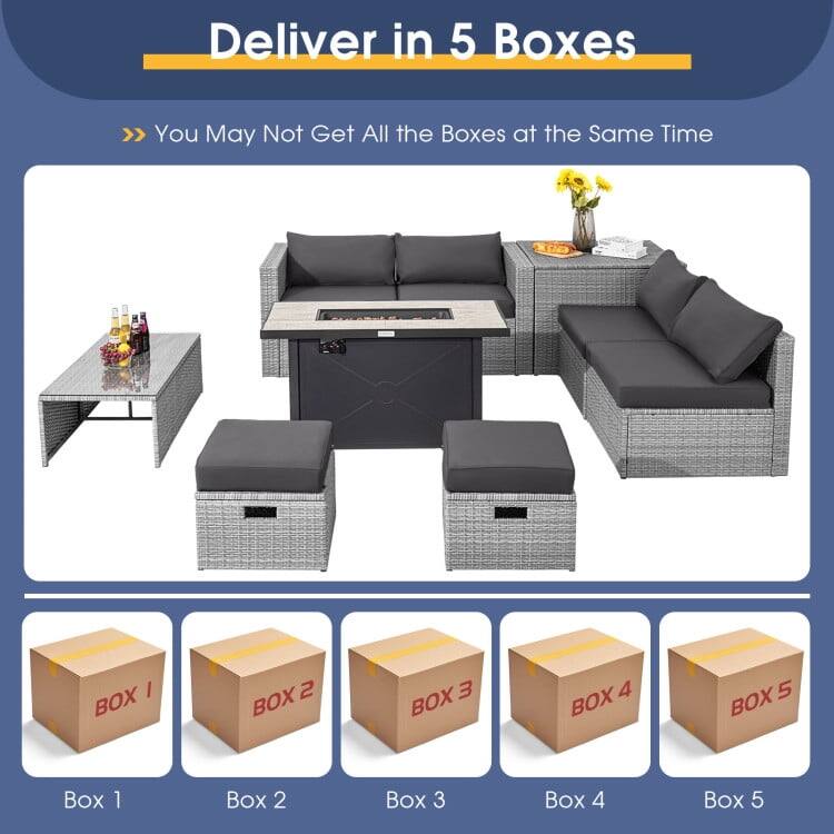 Deliver in 5 Boxes  
You May Not Get All the Boxes at the Same Time  

Box 1  
Box 2  
Box 3  
Box 4  
Box 5
