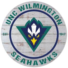 Jardine - UNC Wilmington Seahawks 20'' x 20'' Indoor/Outdoor Weathered Circle Sign - White