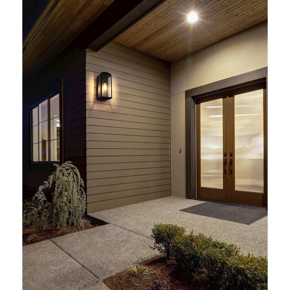 Alt View 4. Elegant Lighting - Miles 7 Inch Outdoor Wall Sconce In Black - Black.
