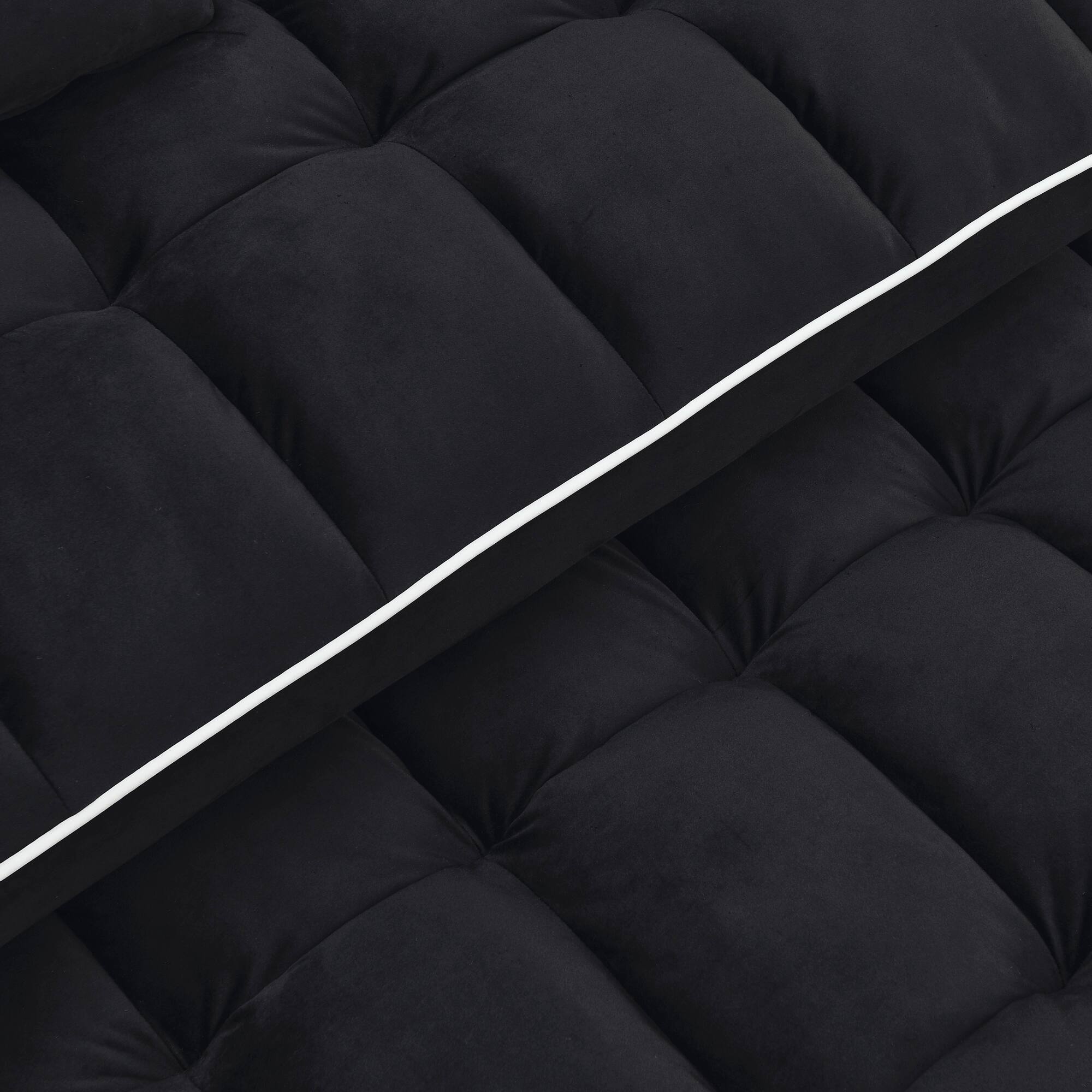 Alt View 2. GOODSILO - Versatile 55-Inch Foldable Sofa Bed with Adjustable Backrest and Modern Convenience Features for Living Spaces - Black.