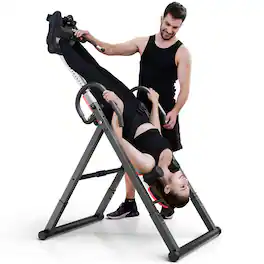 HARISON - Inversion Table for Back Pain Relief 330LBS Capacity Strength Training Inversion ( BB40511) - Black