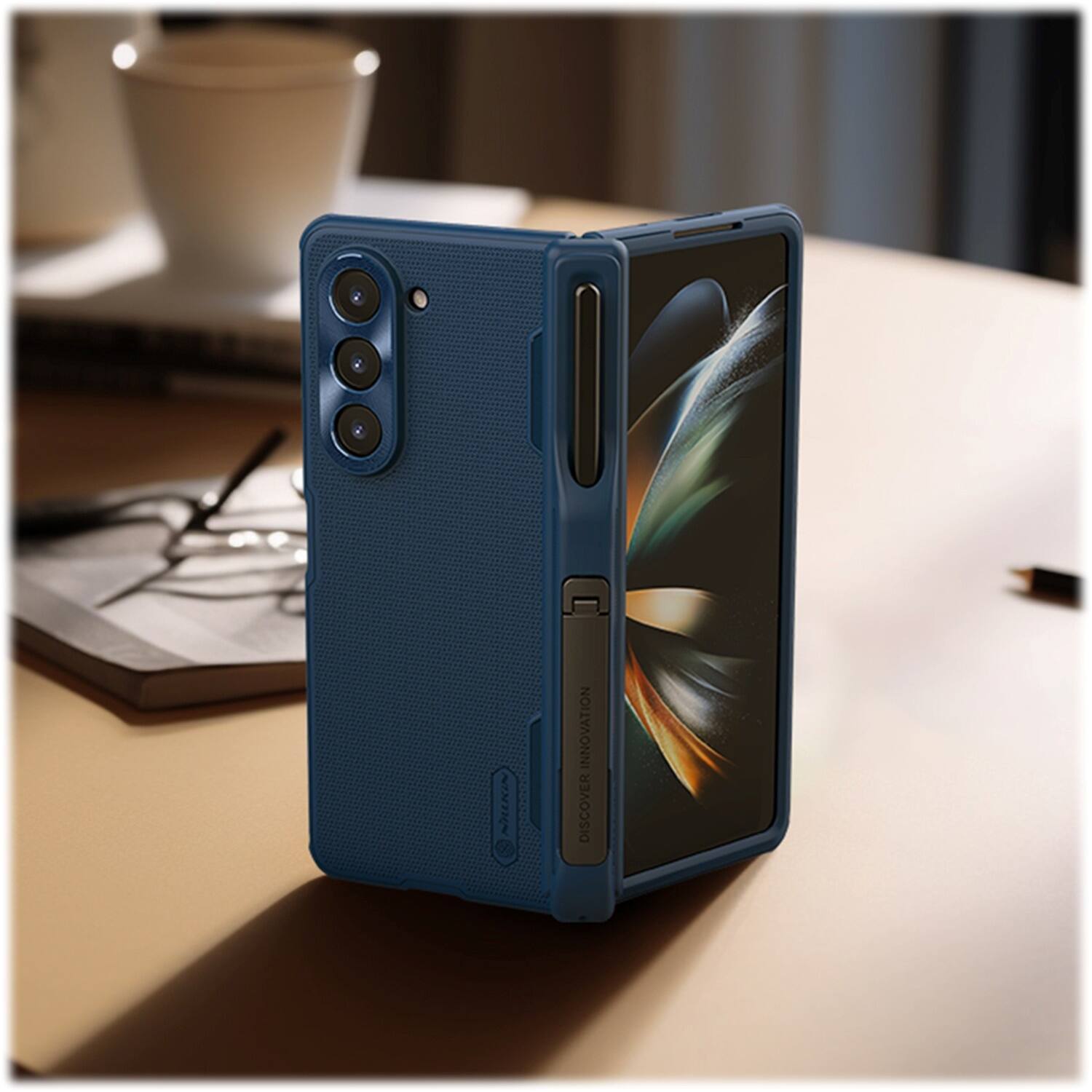 Alt View 16. SaharaCase - GRIP Series with Kickstand and Stylus Compatibility Case for Samsung Galaxy Z Fold5 - Blue.