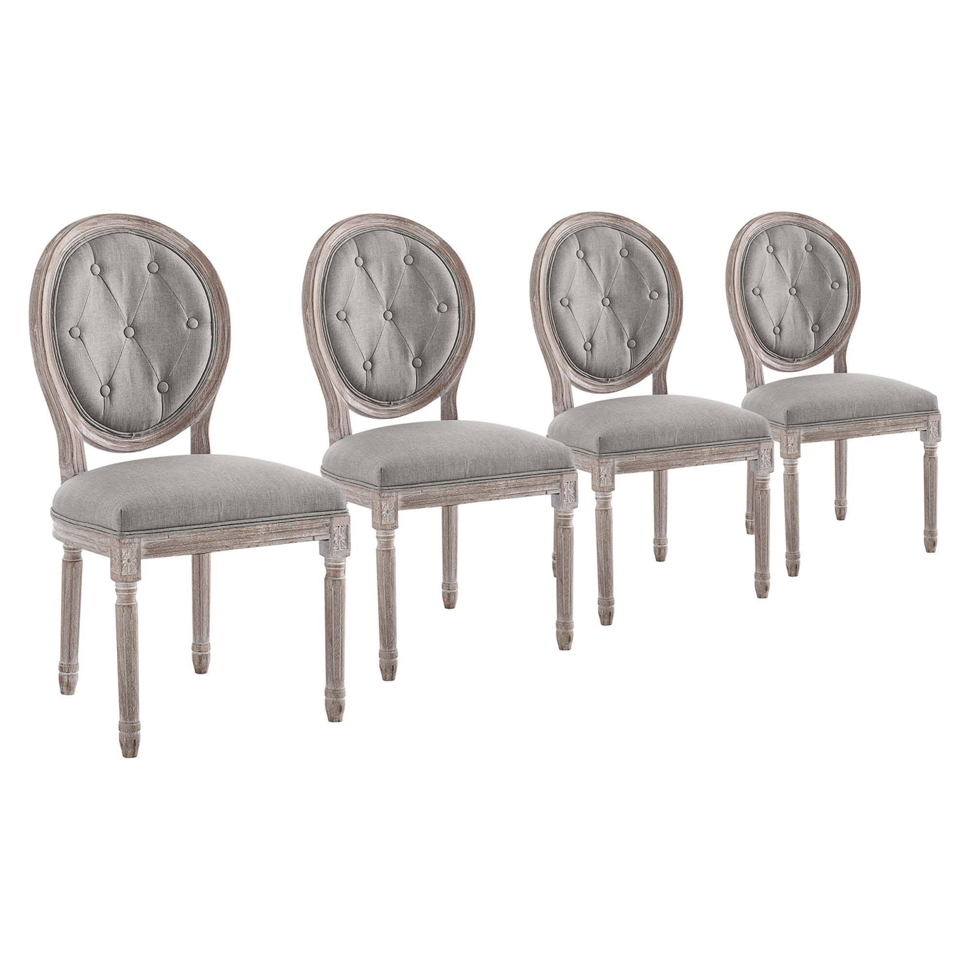 Angle. Modway - Arise Upholstered Fabric Dining Side Chair Set of 4 by Modway - Light Gray.