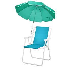 Winado - 1PC 28in Portable Folding Camping Beach Chair with Umbrella Capacity 265LBS for Outdoor Activity Travel Picnic Concert - Mint Green