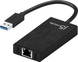 j5create - USB 3.0 Gigabit Ethernet and 3-Port Hub - Black - Angle_Zoom