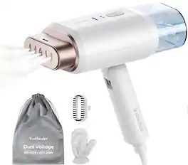 Newbealer - Dual Voltage Handheld Steamer for Clothes,20s Heat-up,Portable Steamer for Travel&Home,Self-Cleaning&Auto Shut Off - Gold