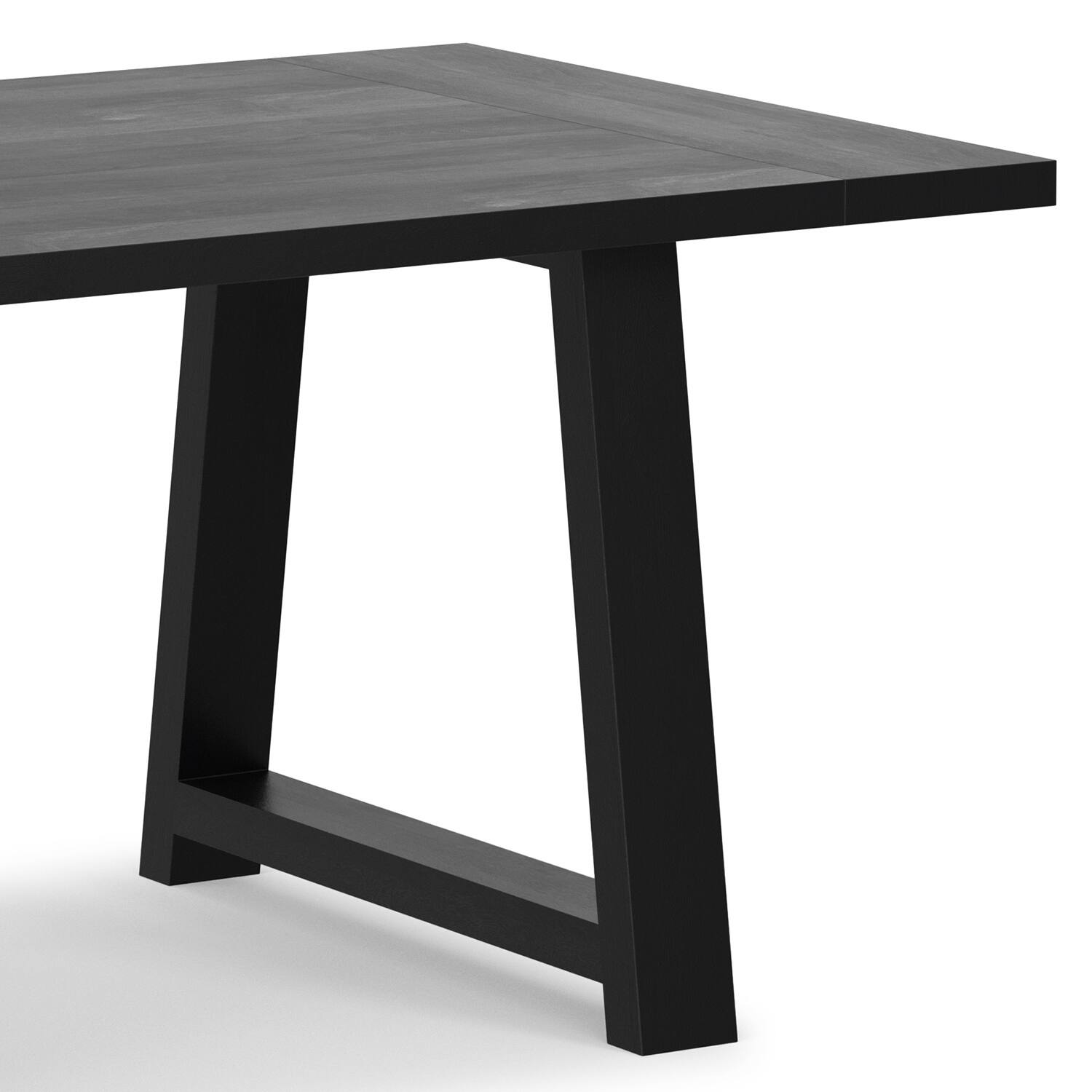 Alt View 9. Simpli Home - Whitley 72 inch Wide Solid Mango Farmhouse Dining Table - Black.